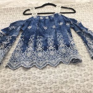 Off the shoulder embroidered top